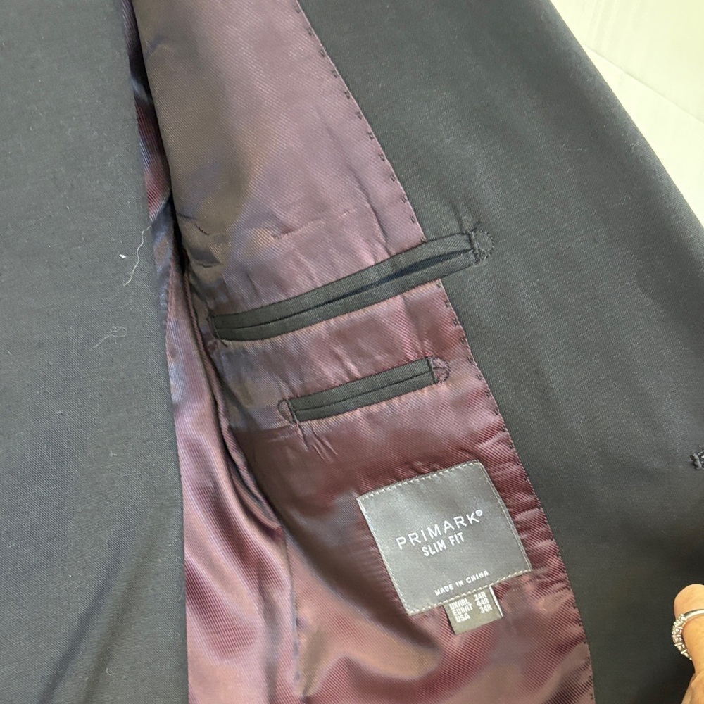 EUC PRIMARK Men's Black 2pc Slim Fit Suit - Picture 5 of 12